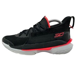 Under Armour Curry 7 Basketball Shoes Women 9.5 Men 8 Black Beta Red 3021258-001